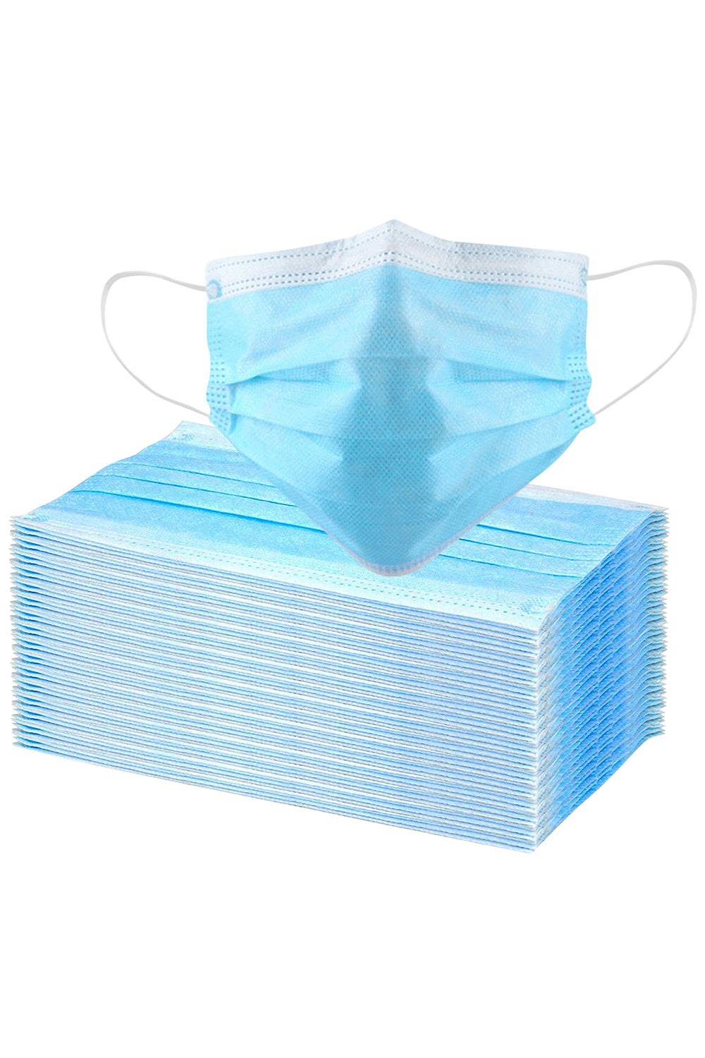 50 Pcs Disposable Face Masks with Elastic Ear Loop 3 Ply for Blocking Dust Air Pollution Protection