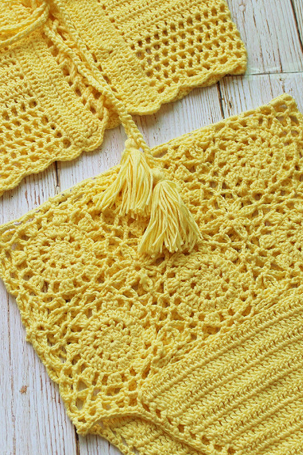 Iyasson Off-the-shoulder Crochet Bikini Sets