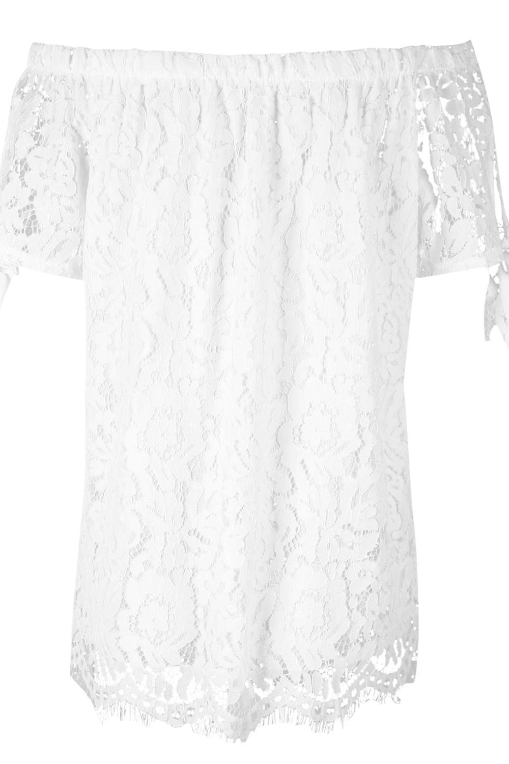 Iyasson Women's Off Shoulder Lace Crochet Short Sleeve Blouse