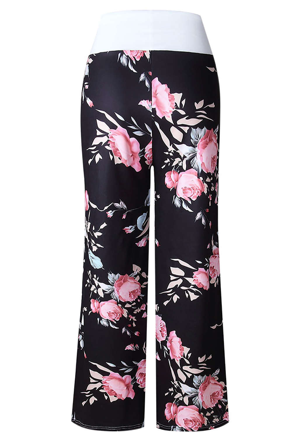 Iyasson High Waist Floral Print Drawstring Wide Leg Pants