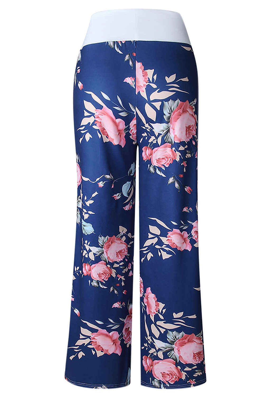 Iyasson High Waist Floral Print Drawstring Wide Leg Pants