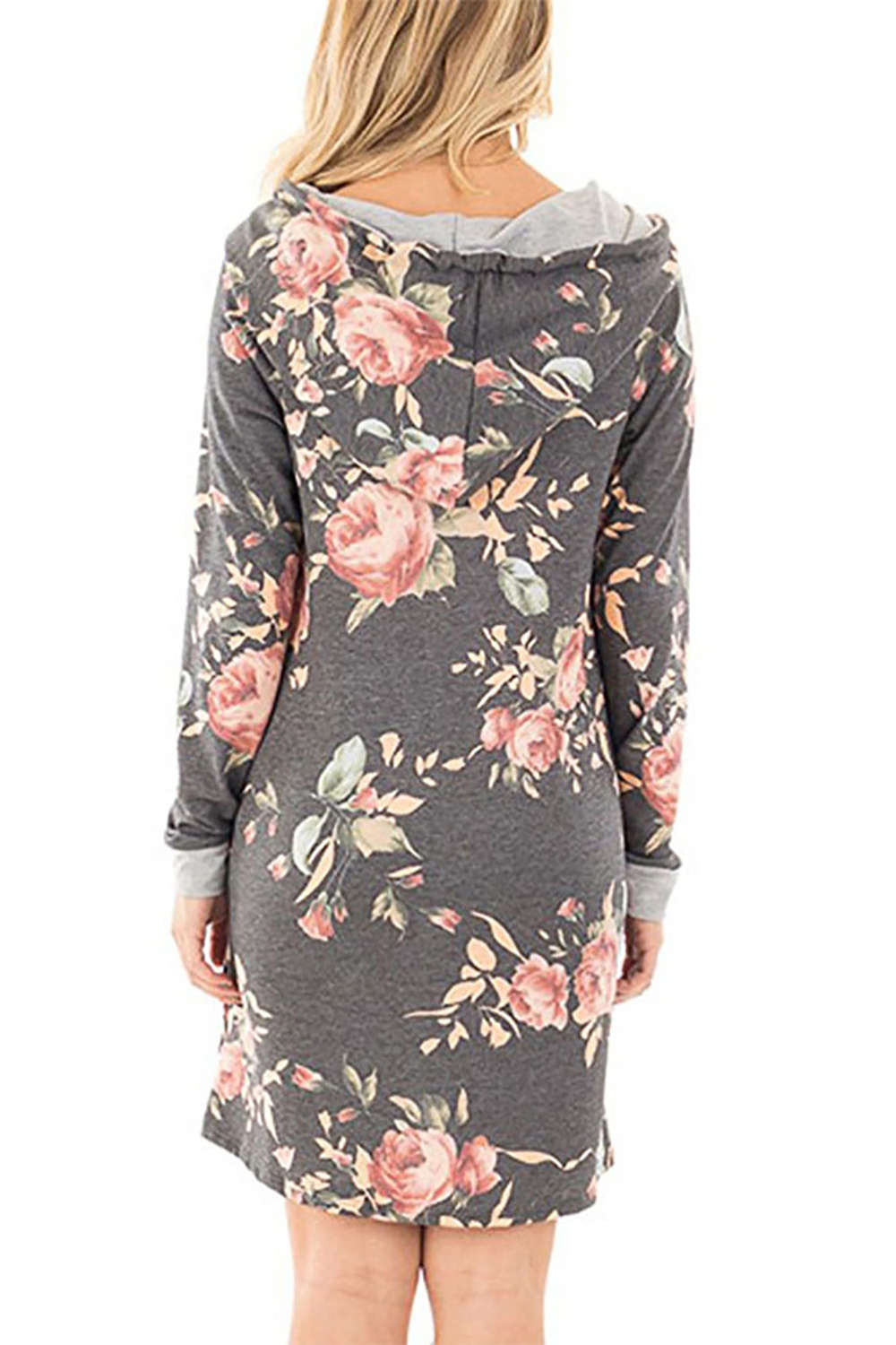 Iyasson Long Sleeve Floral Print Hoodie