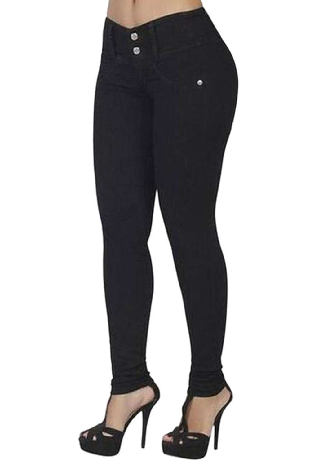 Iyasson Women Stretch Cotton Butt Lift Skinny Leg Pants