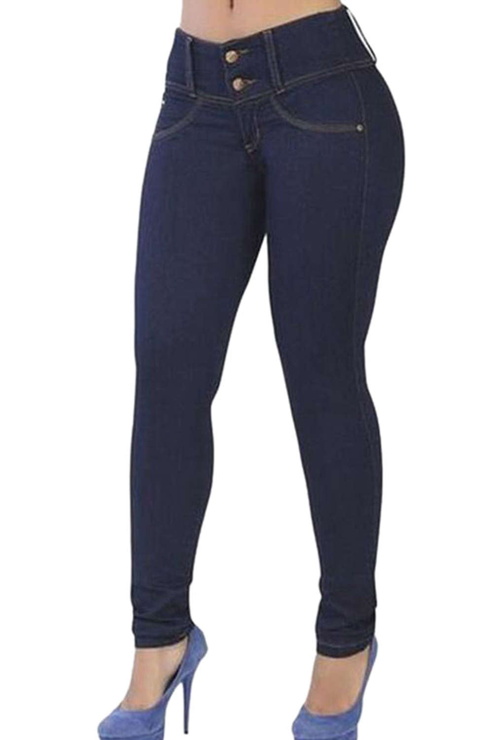 Iyasson Women Stretch Cotton Butt Lift Skinny Leg Pants