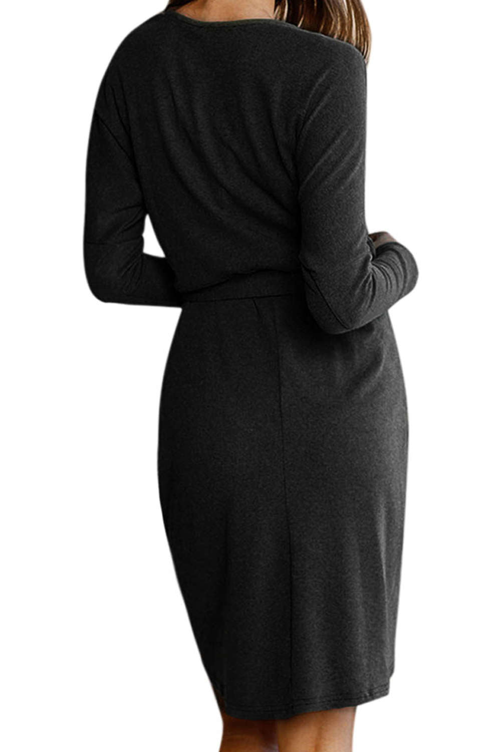 Iyasson Long Sleeve Belted Wrap Mini Dress