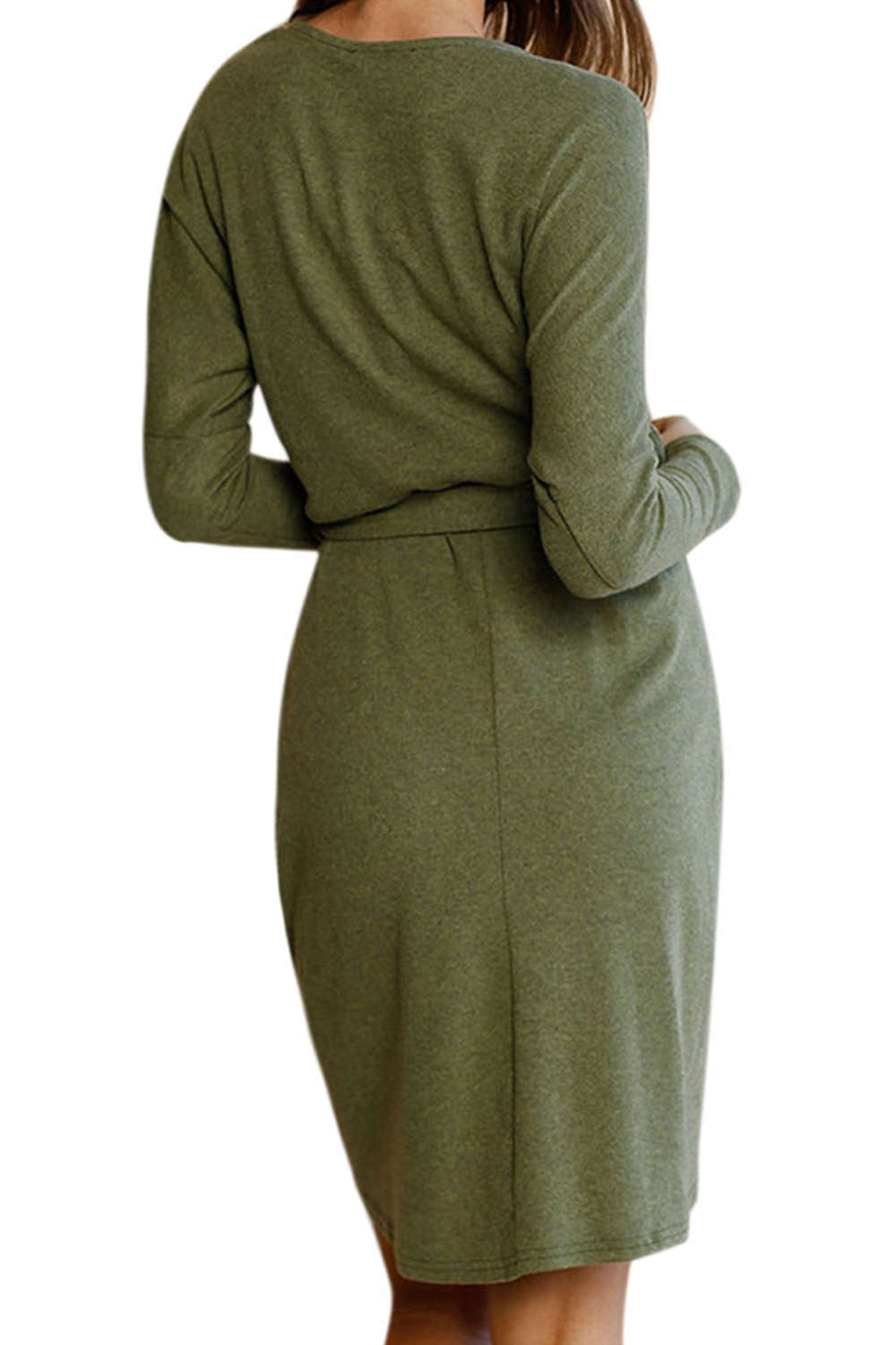 Iyasson Long Sleeve Belted Wrap Mini Dress