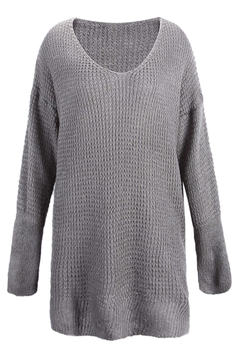 Iyasson Women Oversized V Neck Jumper