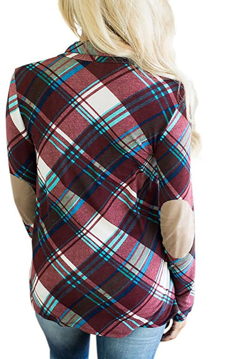 Iyasson Open-Front Sport Plaid Outwear