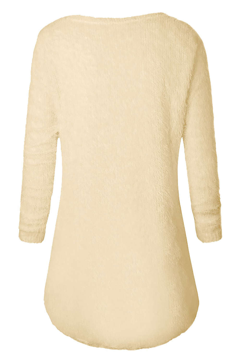 Iyasson Scoop Neck Long Sleeve Fluffy Jumper