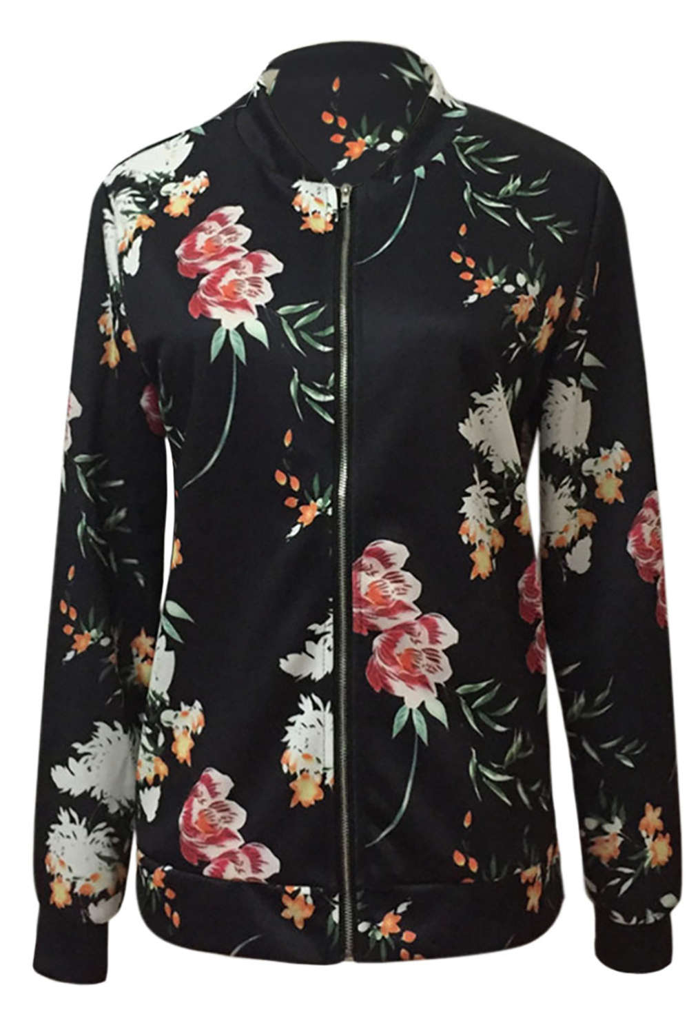 Iyasson Floral Printed Bomber Jacket