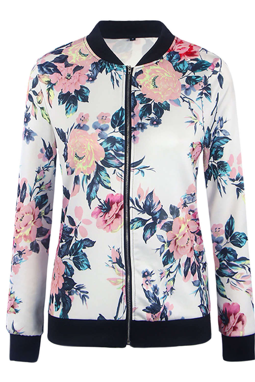Iyasson Floral Printed Bomber Jacket