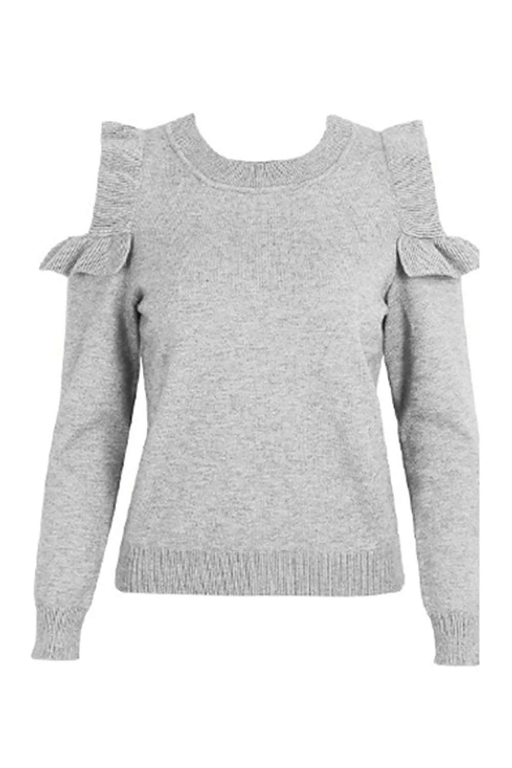 Iyasson Ruffle Cold Shoulder Top