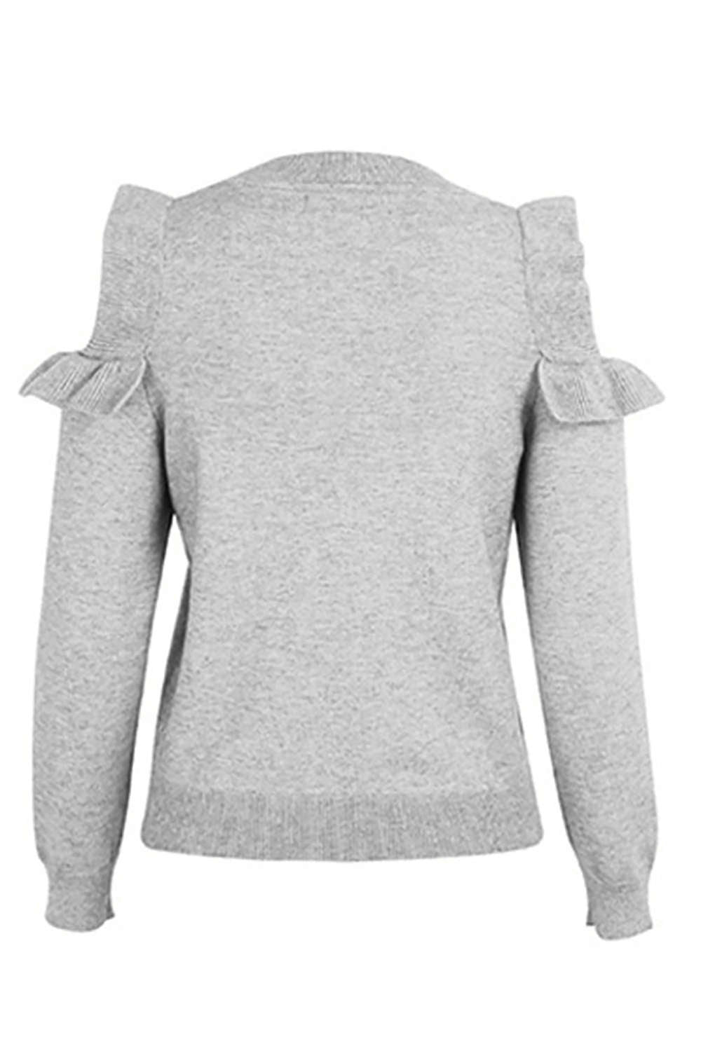 Iyasson Ruffle Cold Shoulder Top