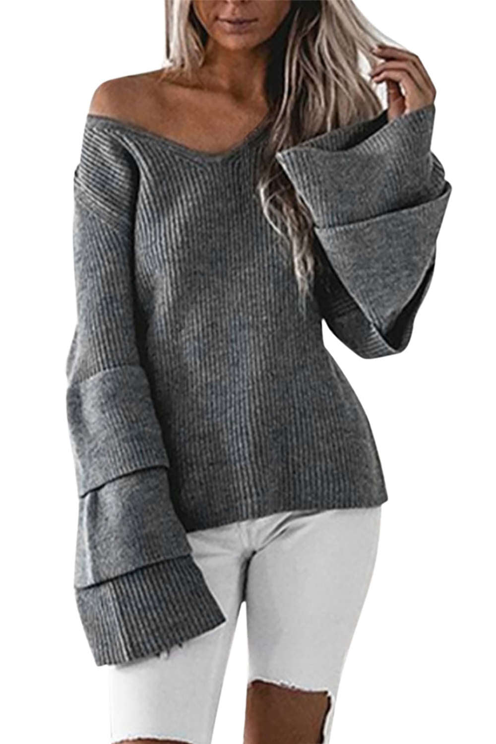 Iyasson Only Ruffle Layered Sleeve Jumper