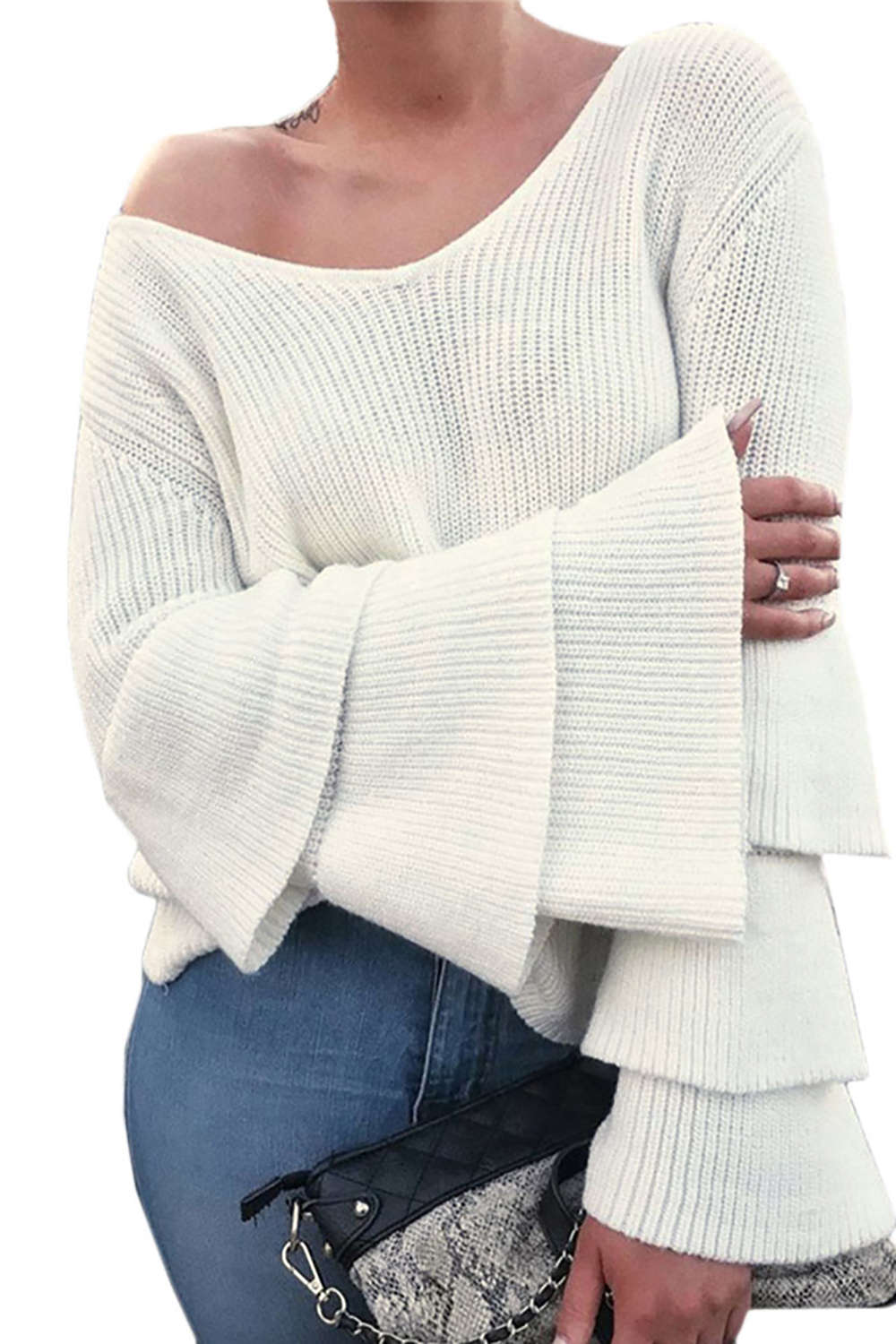 Iyasson Only Ruffle Layered Sleeve Jumper