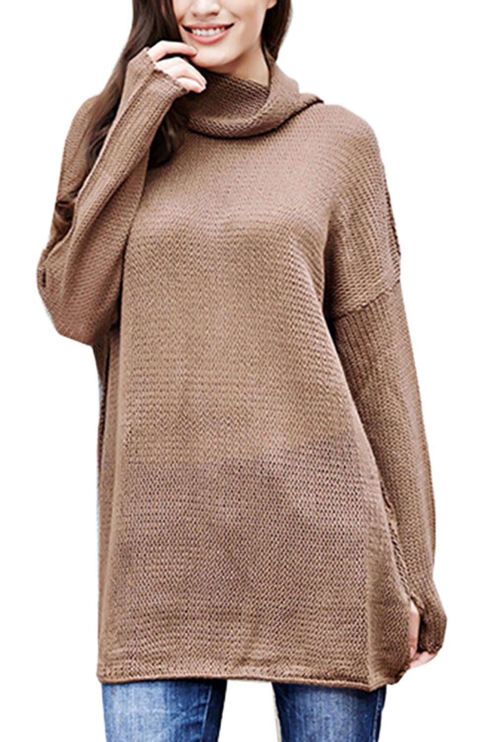 Iyasson Oversized High Neck Jumper