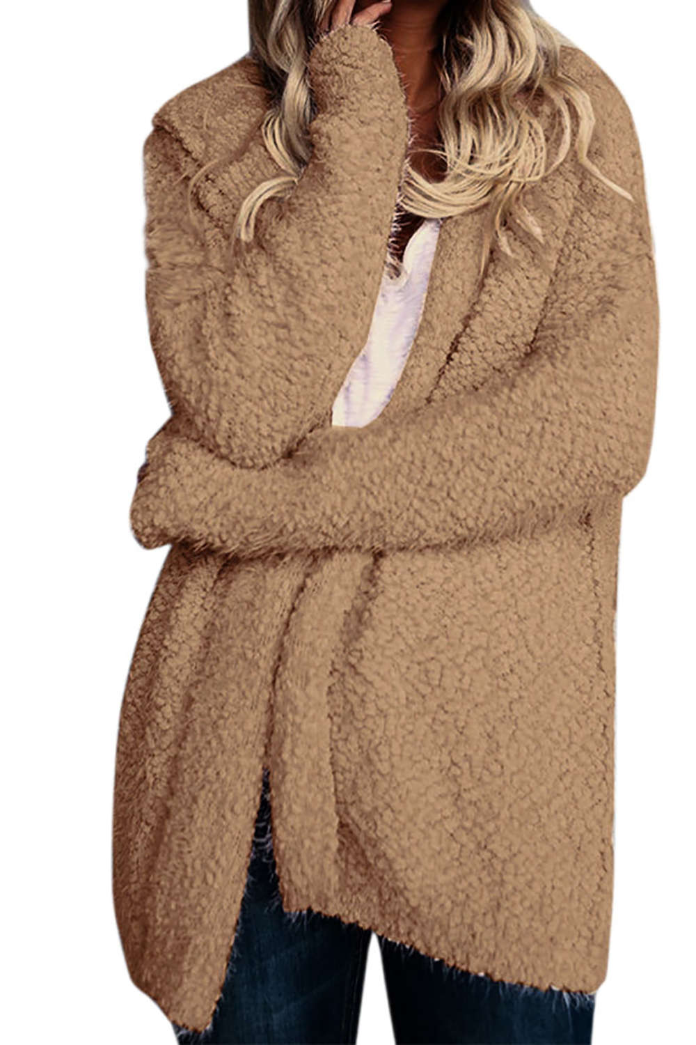 Iyasson Hooded Chunky Loop Knit Cardigan