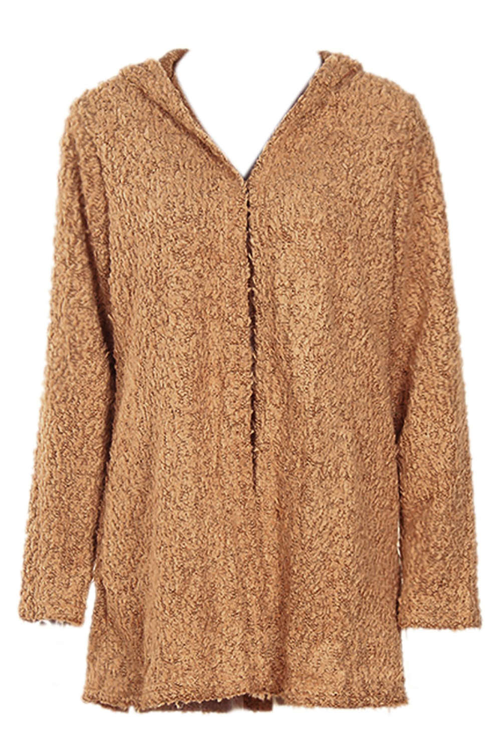 Iyasson Hooded Chunky Loop Knit Cardigan