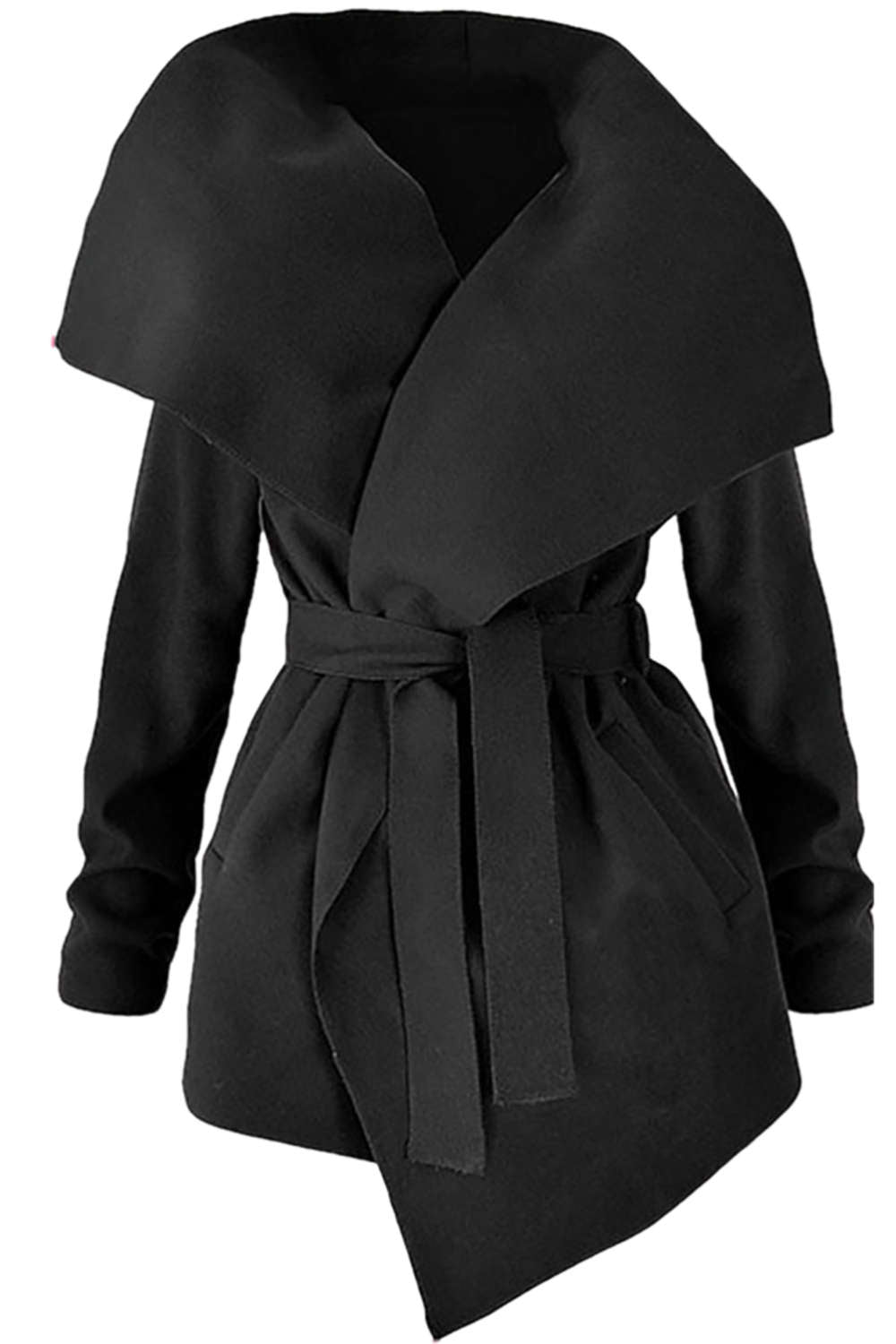 Iyasson Women's Belted Wrap Coat