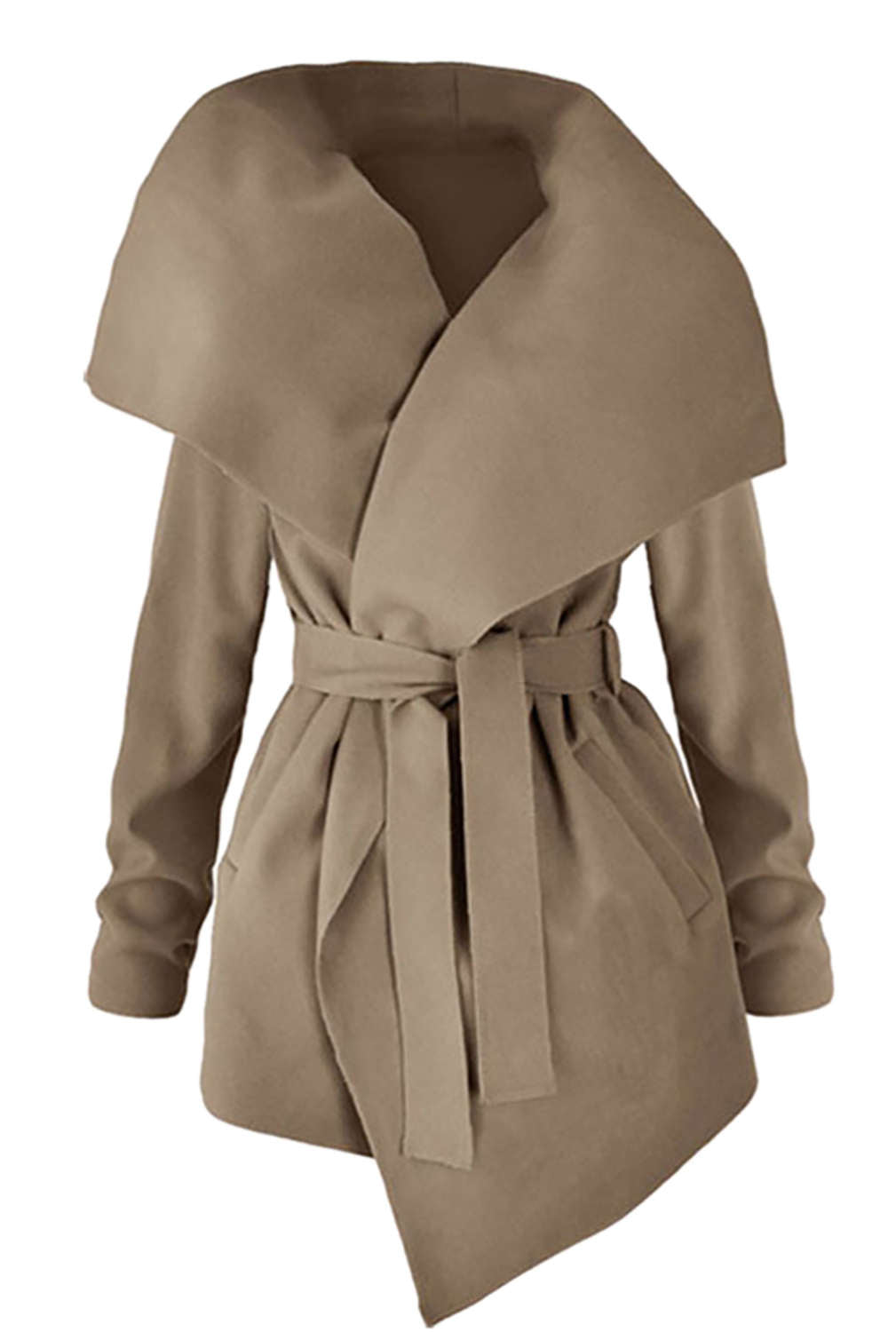 Iyasson Women's Belted Wrap Coat