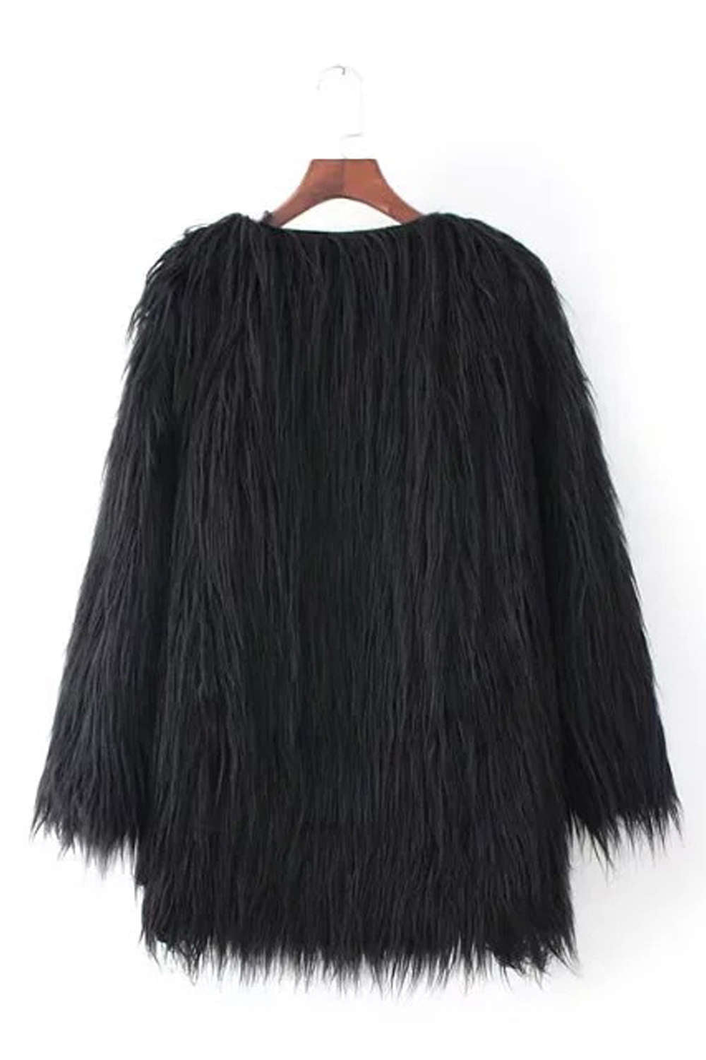 Iyasson Long Sleeve Faux Fur Warm Coat