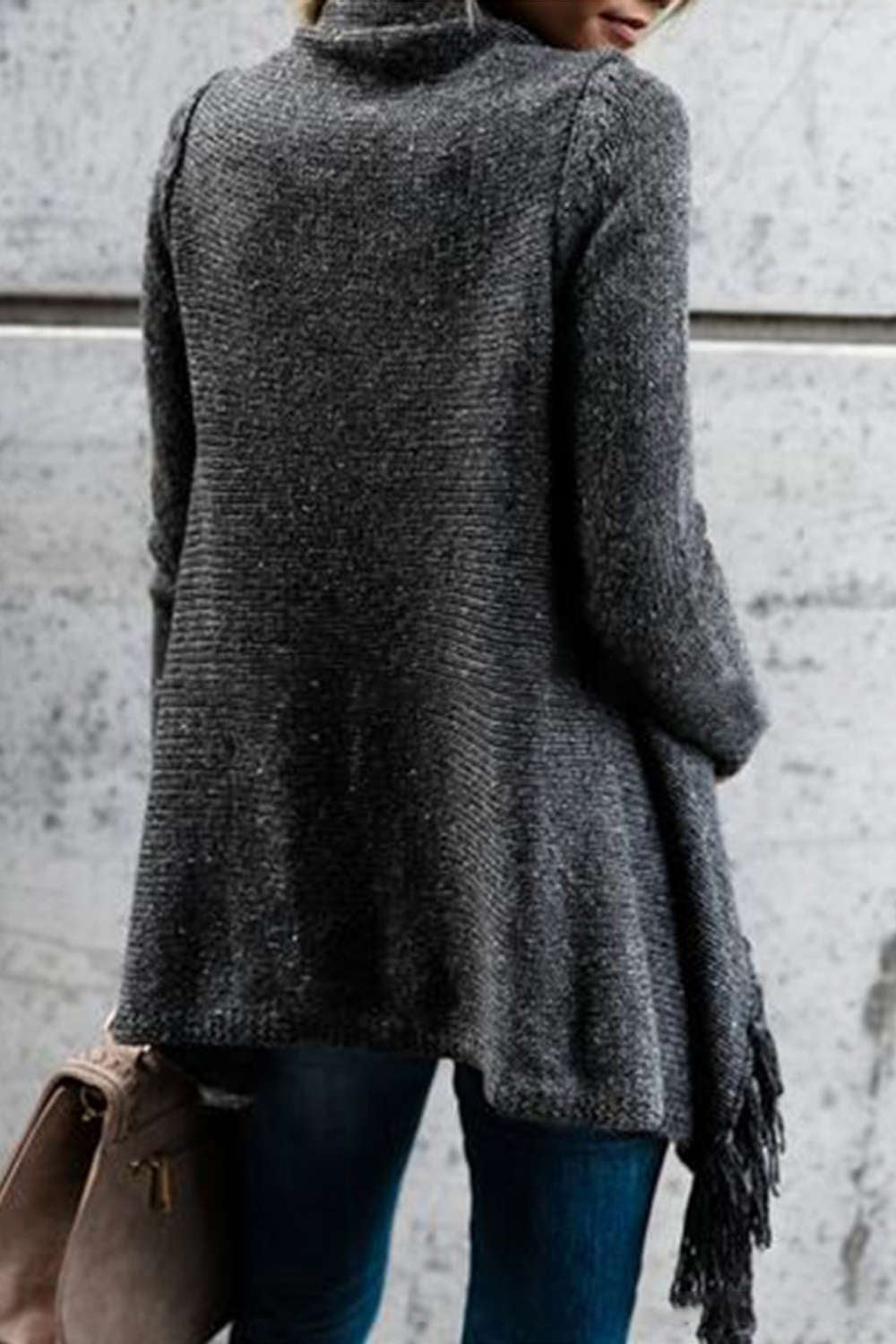 Iyasson Tassel Wrap Front Cardigan