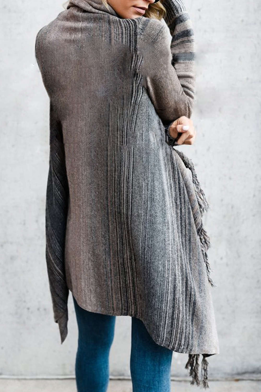 Iyasson Tassel Wrap Front Cardigan