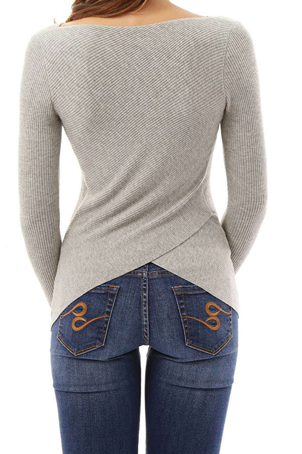 Iyasson Long Sleeve Boat Neck Tops