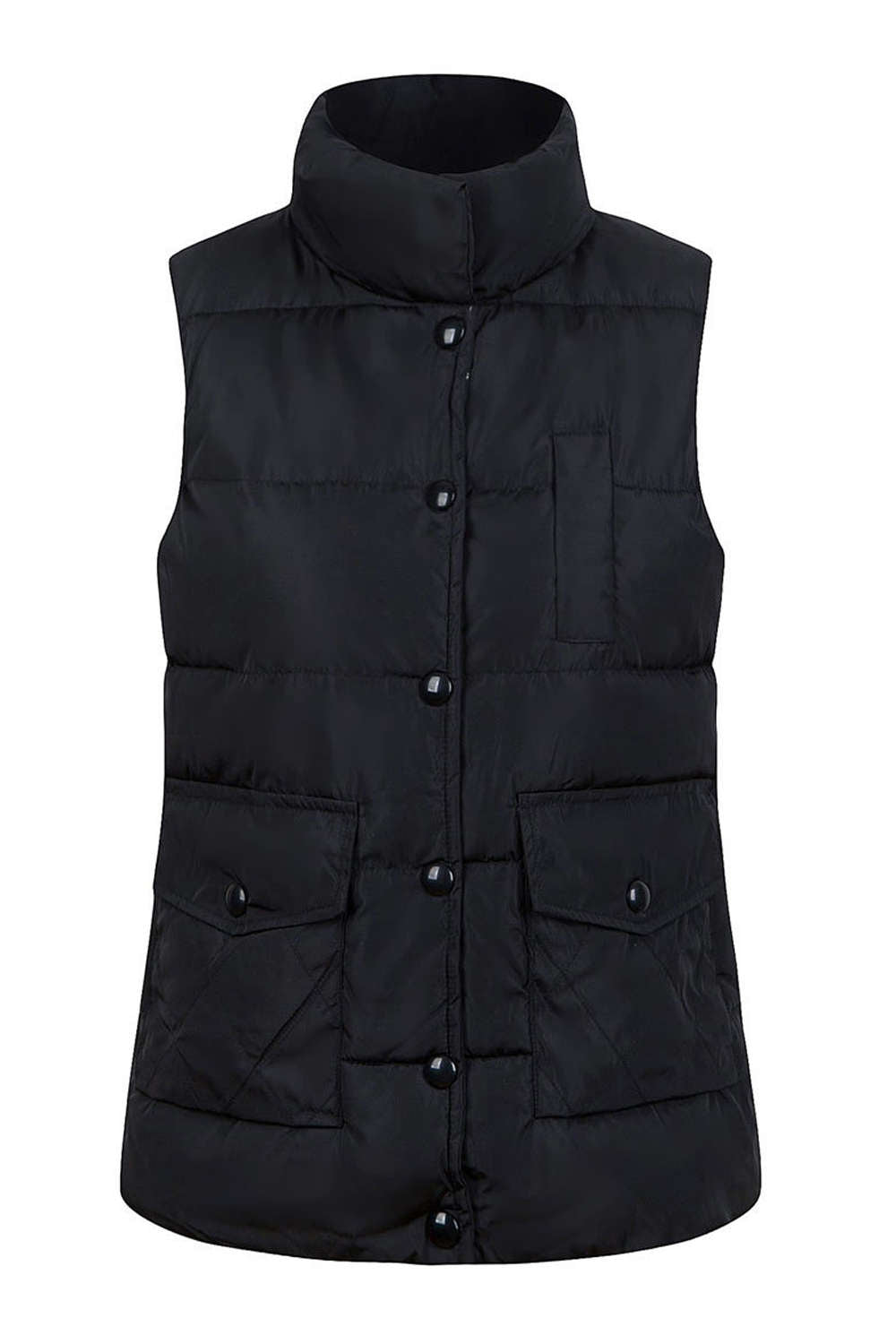 Iyasson Sleeveless Stand Collar Down Vest