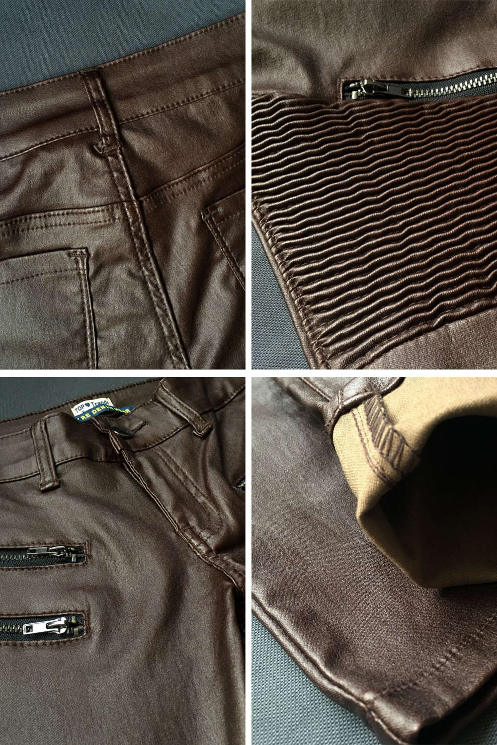 Iyasson Women's Zipper Stretchy Leggings