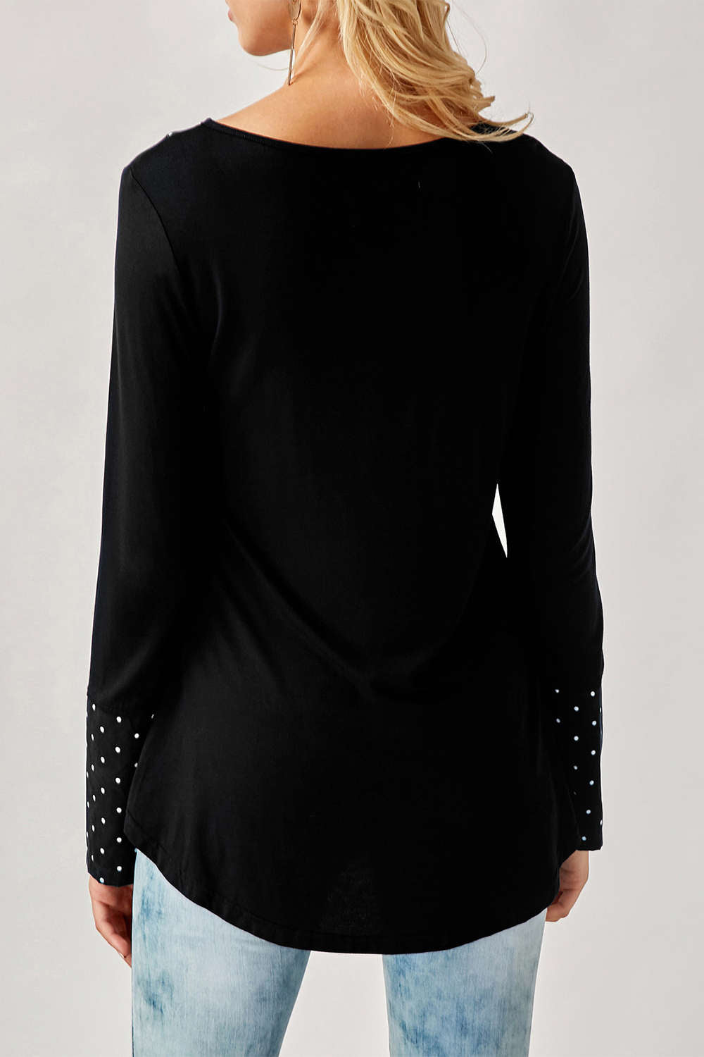 Iyasson V-Neck Long Sleeve Swing Blouse