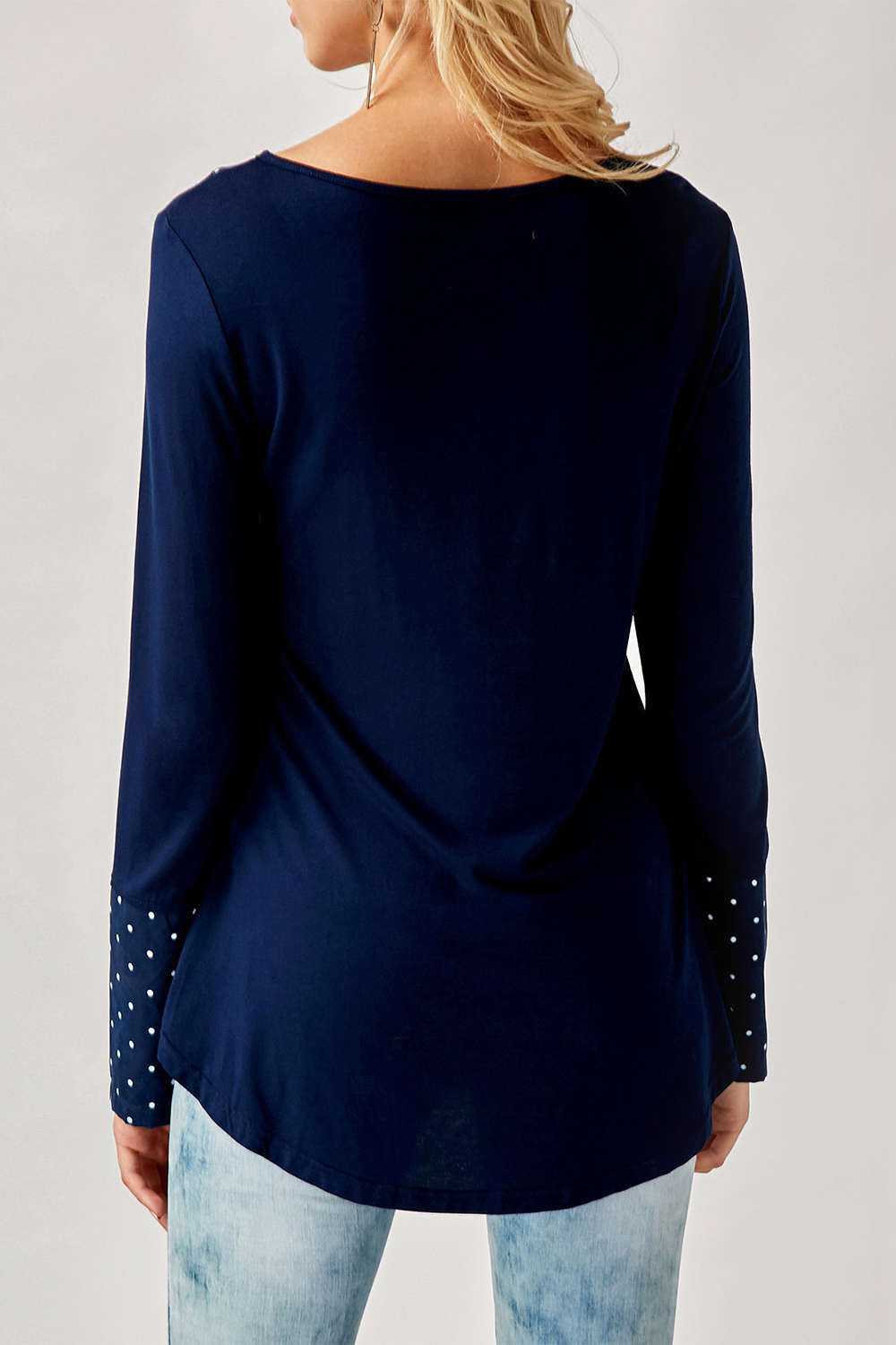 Iyasson V-Neck Long Sleeve Swing Blouse