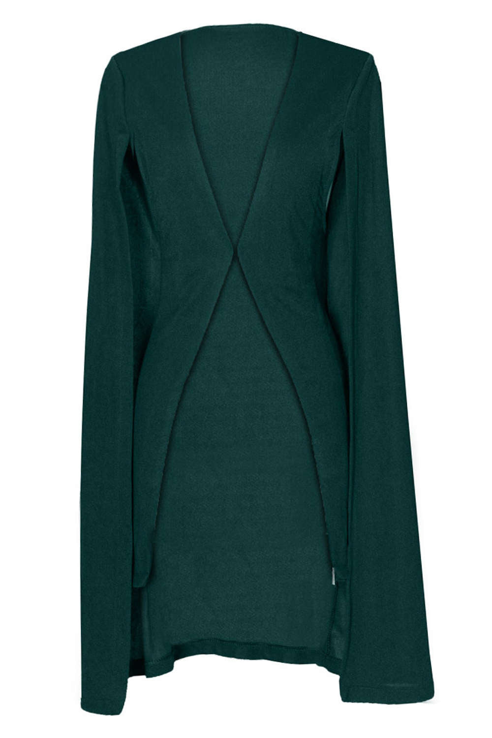 Iyasson Open Front Cape with Pocket Trench Coat