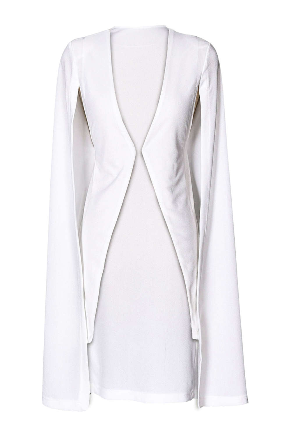 Iyasson Open Front Cape with Pocket Trench Coat