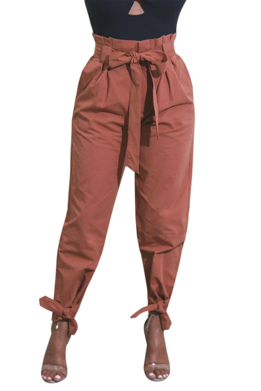 Iyasson Women's Slim Straight Leg Stretch Casual Pants with Pockets