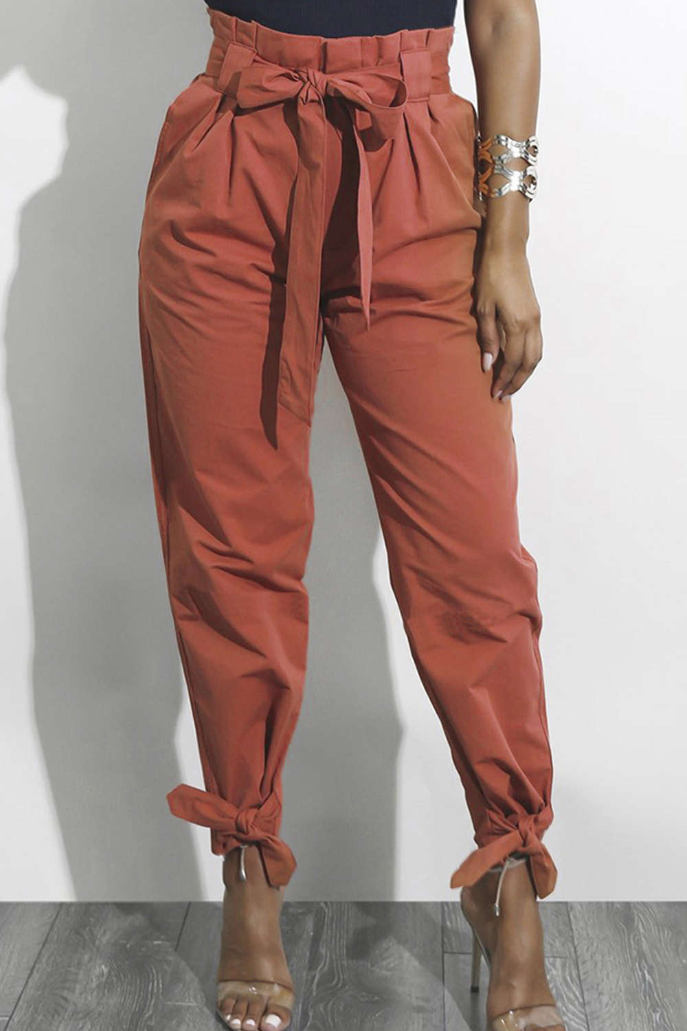 Iyasson Women's Slim Straight Leg Stretch Casual Pants with Pockets