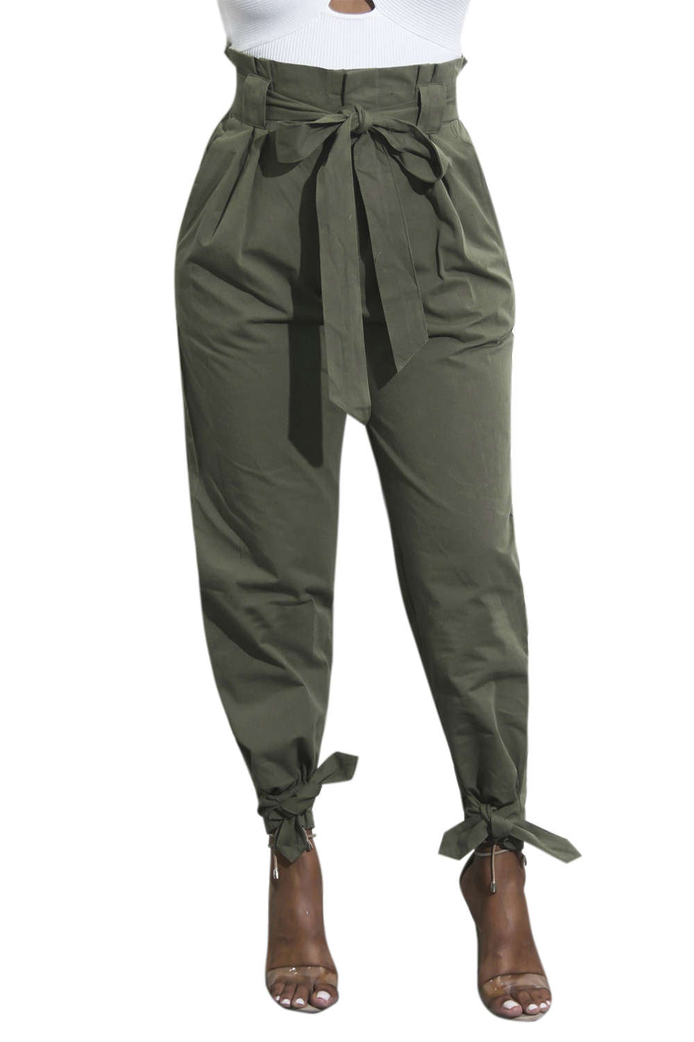 Iyasson Women's Slim Straight Leg Stretch Casual Pants with Pockets