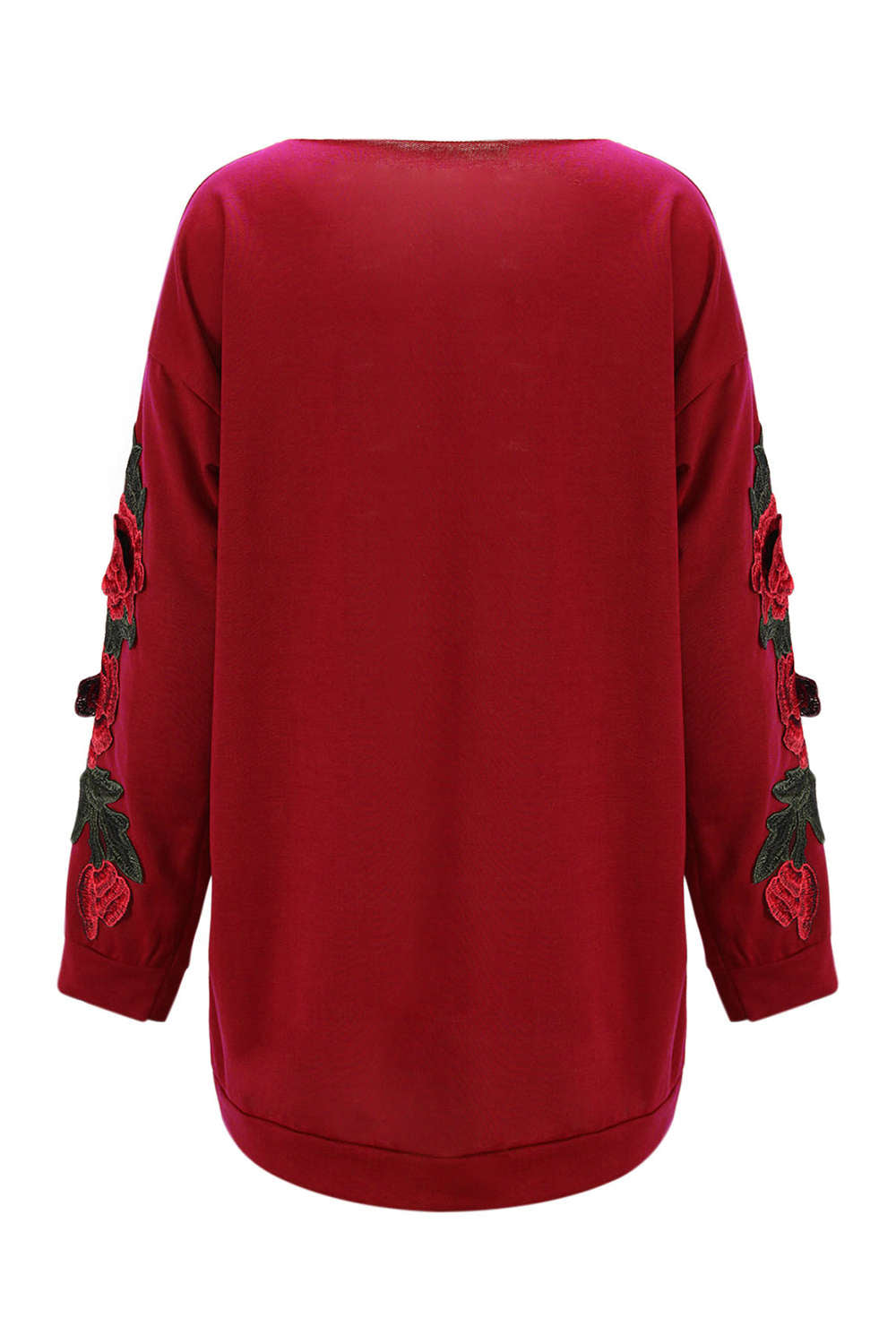 Iyasson Flora Embroidery One-shoulder Hoodie