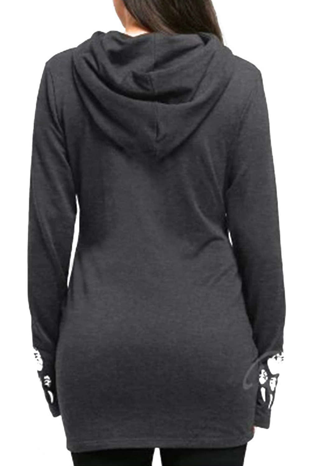 Iyasson Womens Cute Long Sleeve Hooded Sweatshirt Cat Face Paw Printing Pullover Hoodie