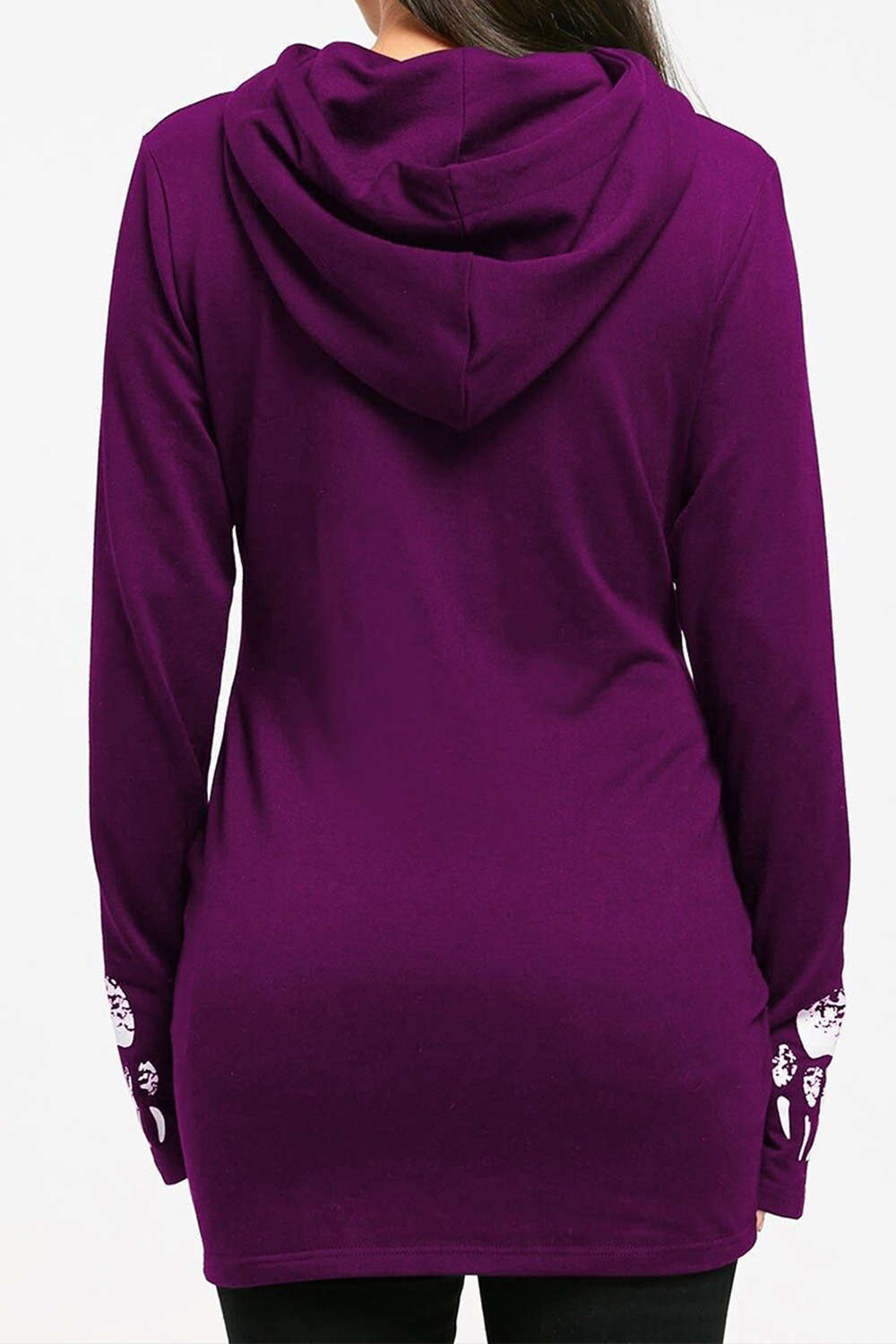 Iyasson Womens Cute Long Sleeve Hooded Sweatshirt Cat Face Paw Printing Pullover Hoodie