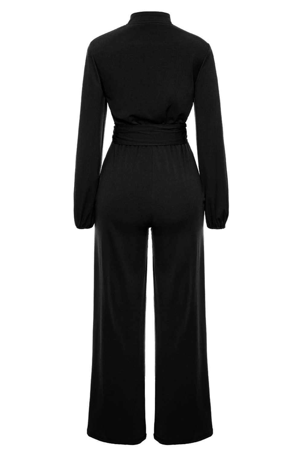 Iyasson Women Long Sleeve Wide Leg Long Jumpsuits With Belt
