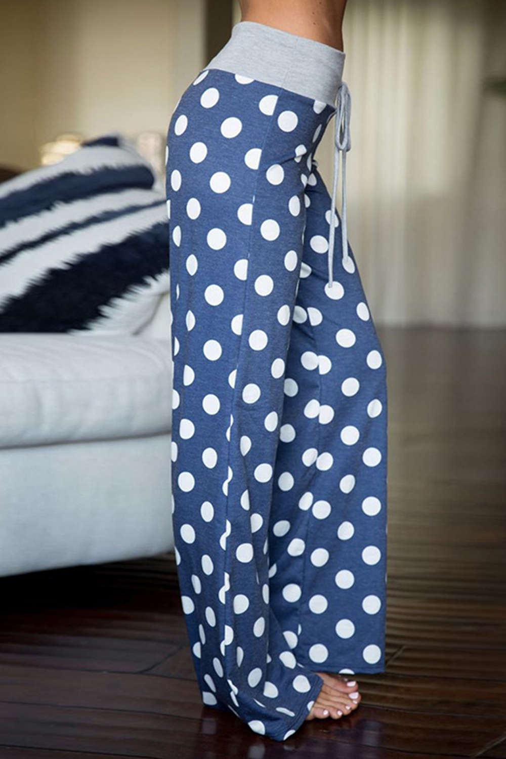 Iyasson Women's Loose Stripe Home Pants