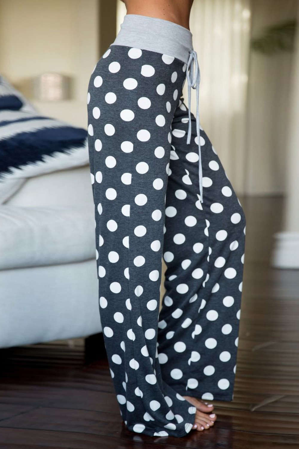 Iyasson Women's Loose Stripe Home Pants