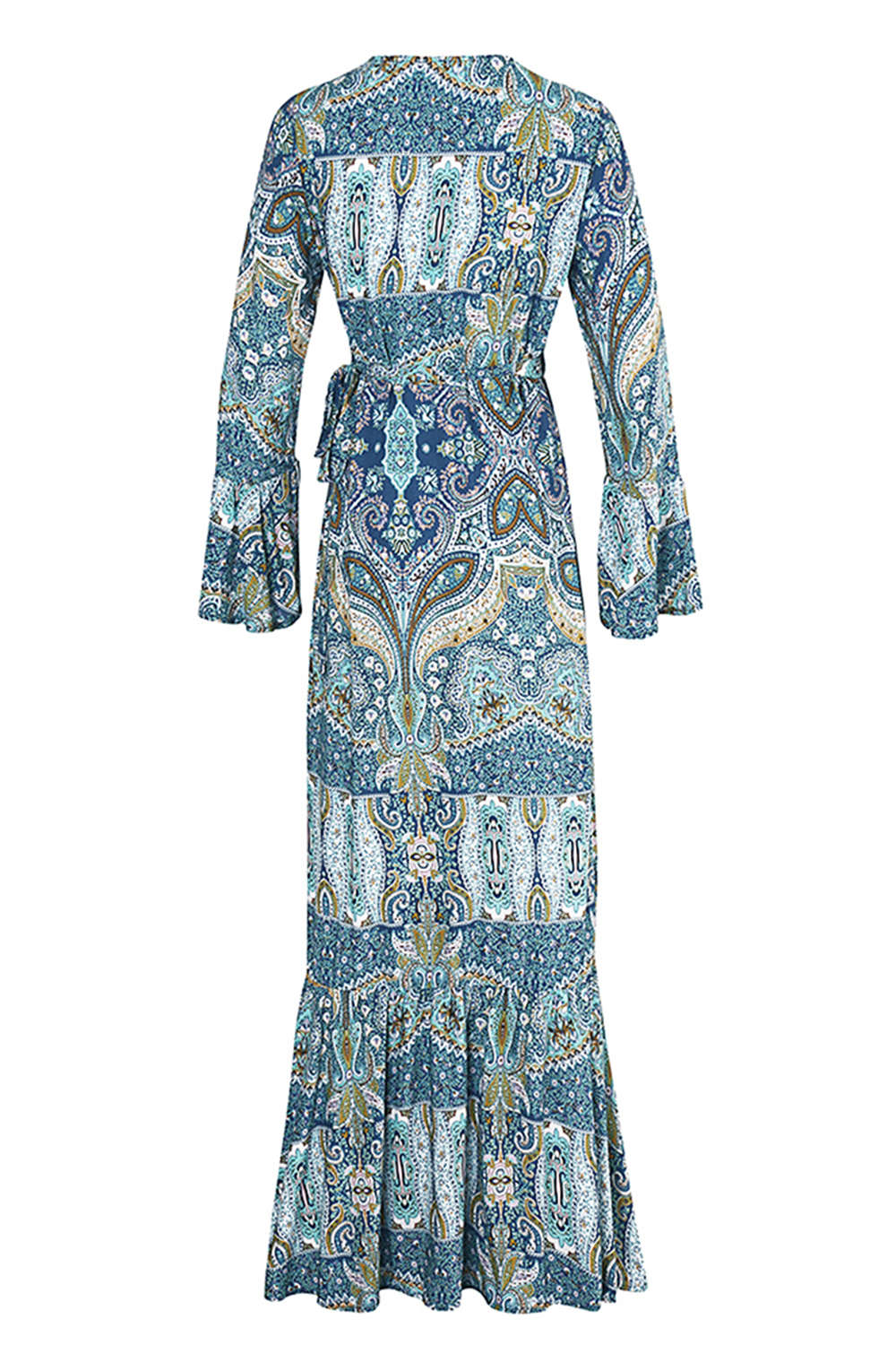 Iyasson Bohemia Print Ruffle-Hem Maxi Dress