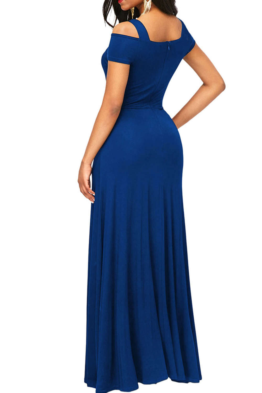 Iyasson Solid Front-Slit Maxi Dress