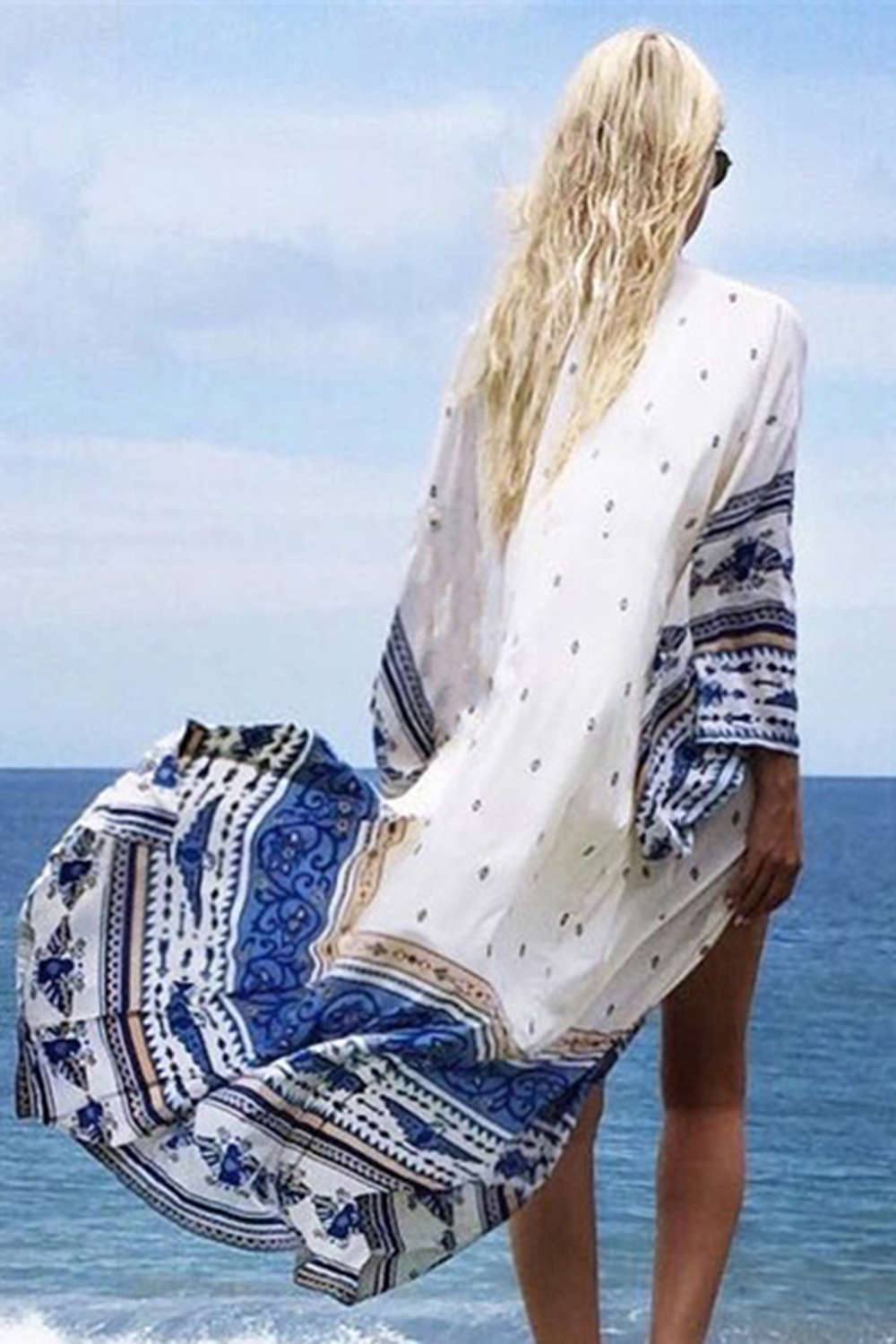 Iyasson Womens Floral Long Sleeve Cover Up