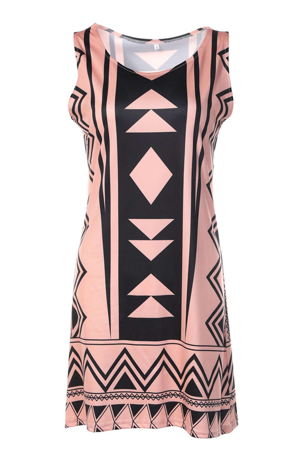 Iyasson Sleeveless Digital Floral Print Shift Mini Dress