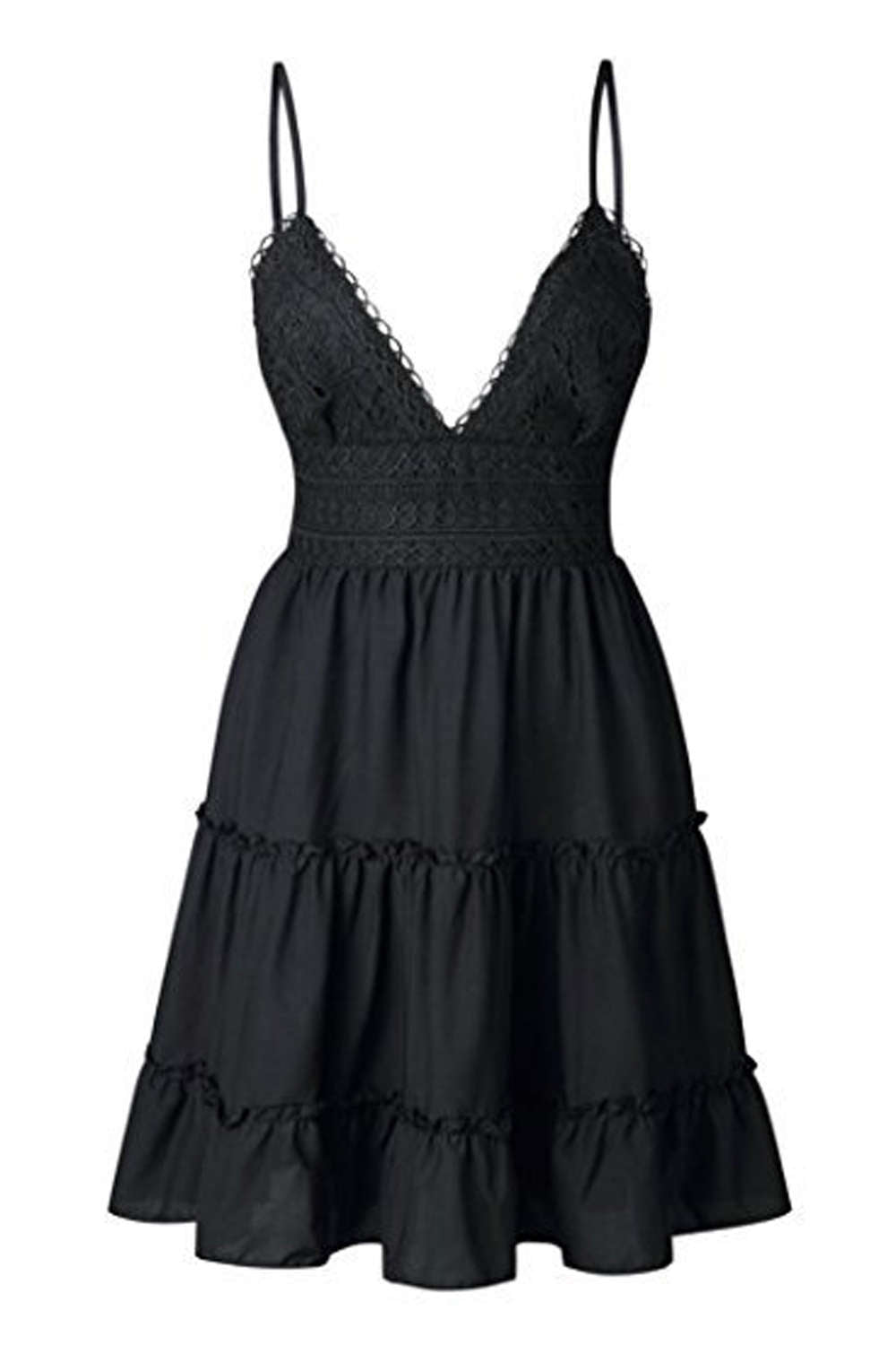 Iyasson Boho Backless V-neck Beach Sundress