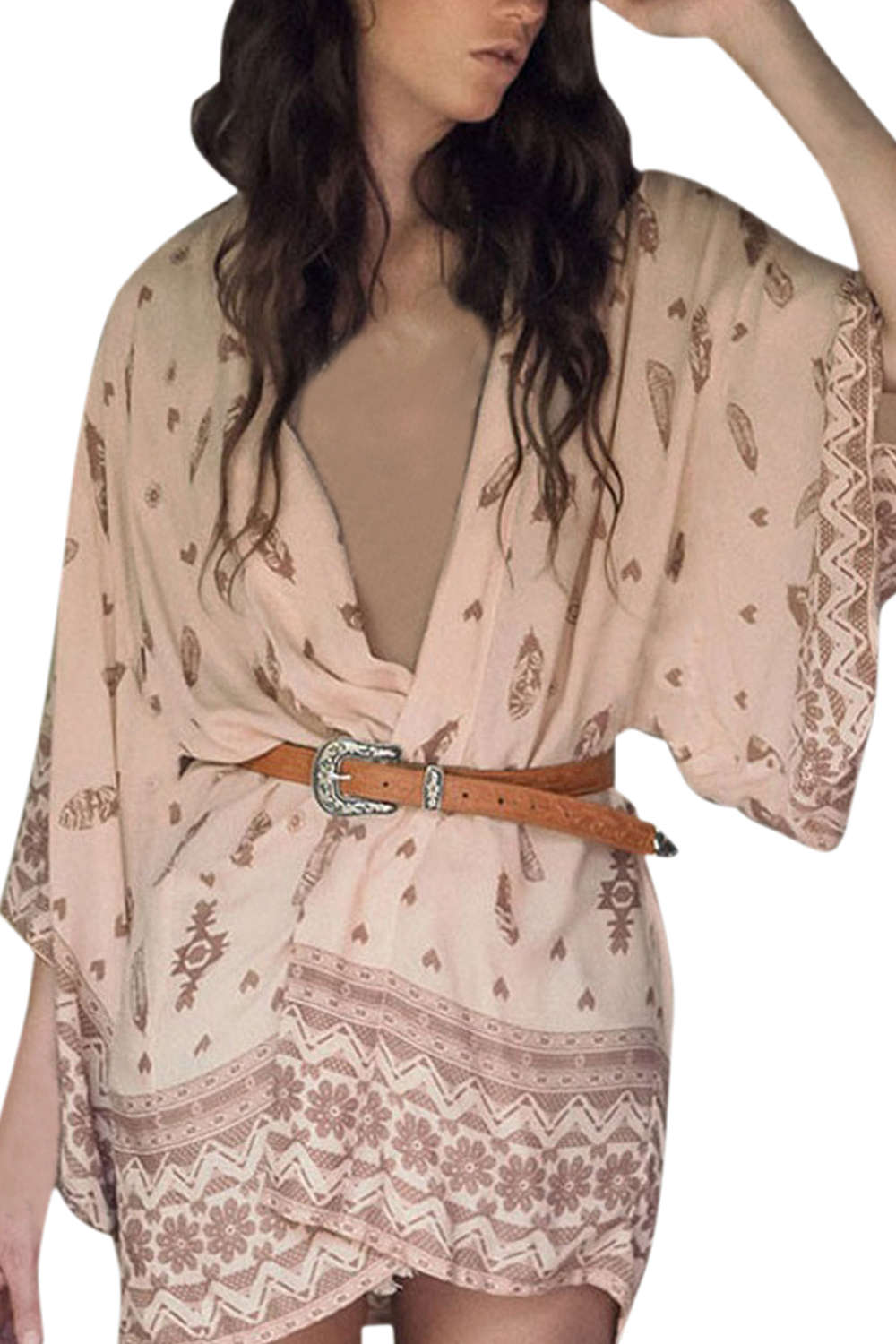 Iyasson Chiffon Boho Swim Kimono