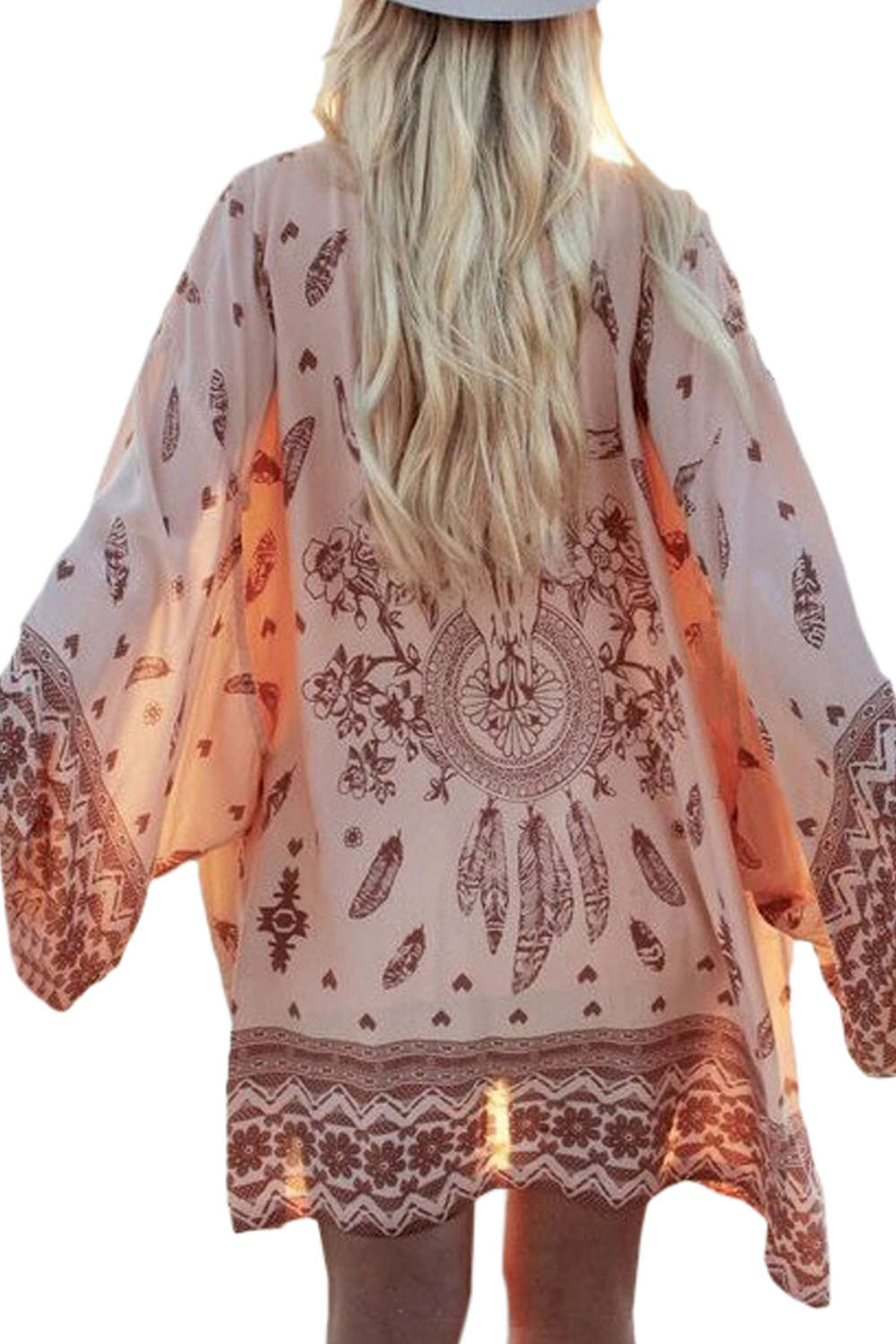 Iyasson Chiffon Boho Swim Kimono